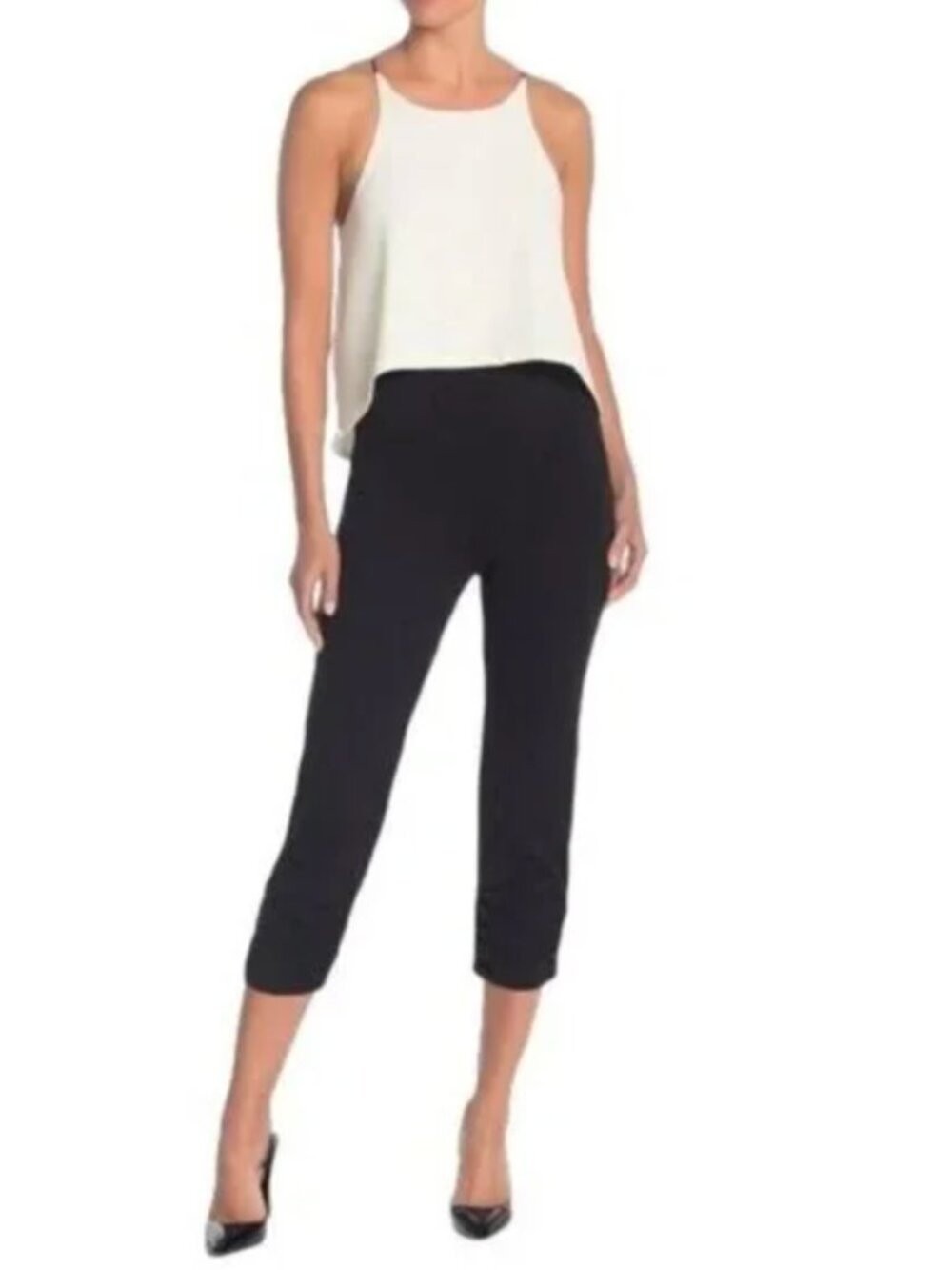 Love...Ady Women Halter Popover Ruched‎ Leg Jumpsuit, XS